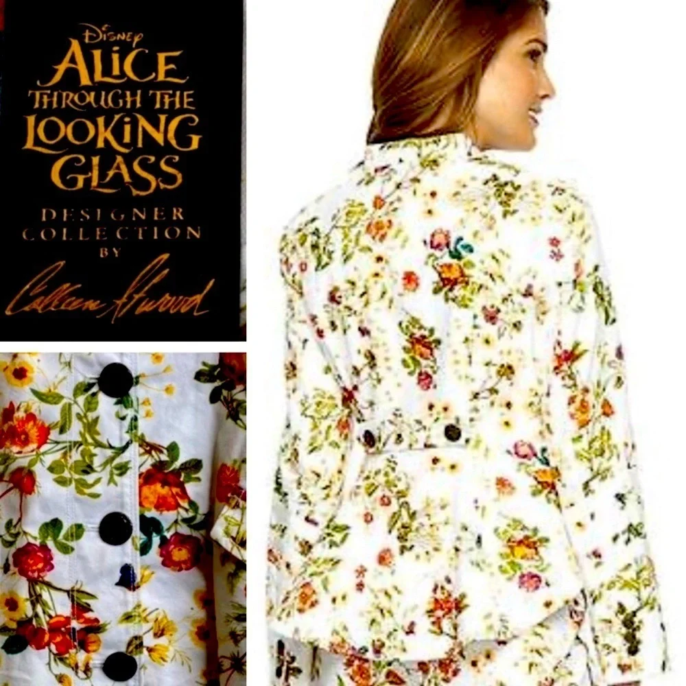🍁 Stunning Alice Through The Looking Glass Pantsuit by Disney with Fall Florals